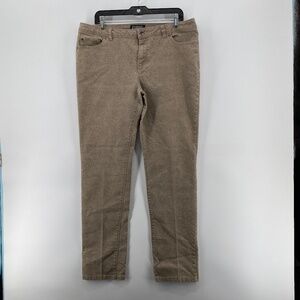 Nicole Miller Original  Jeans Womens Size 14 Taupe Leopard 5 Pocket Straight